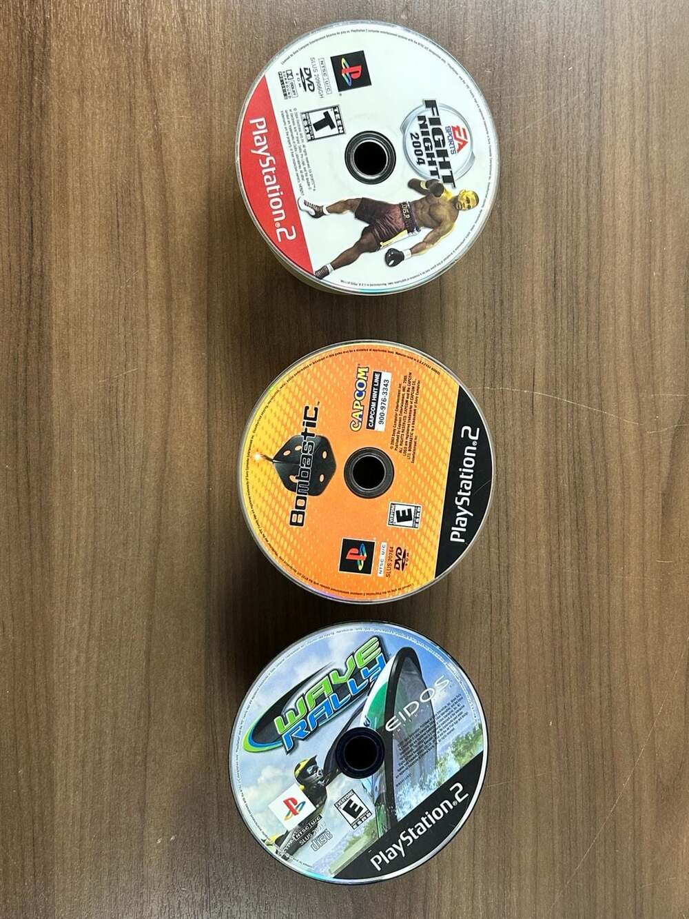 PS2 Lot of 3 Games Bombastic Fight Night 2004 Wave Rally Disc Only Untested